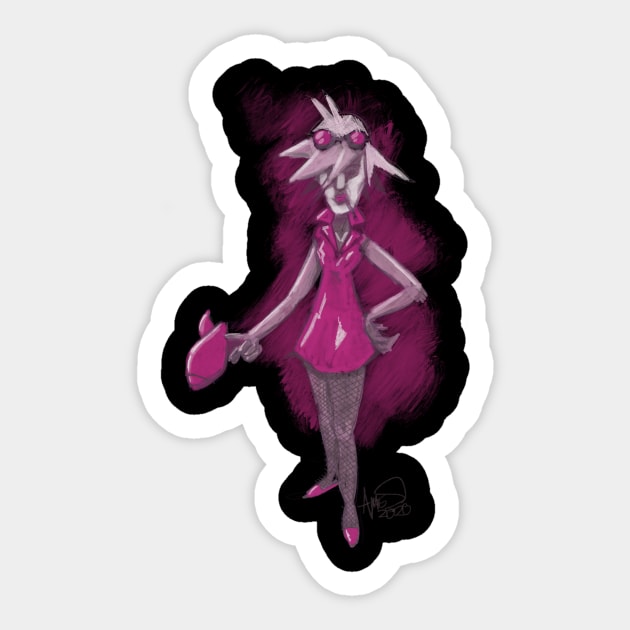 Ray Gun Girl Sticker by amestopleeze